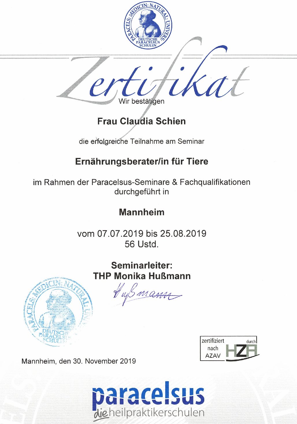Ernährungsberatung - meine Zertifizierung Ernährungsberatung - meine Zertifizierung